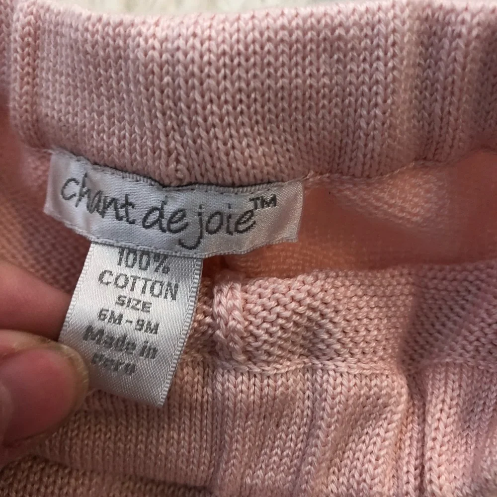 Chant De Joie Baby Girls Size 6-9/ 9-12 Months Sweater Set Light Pink Textured